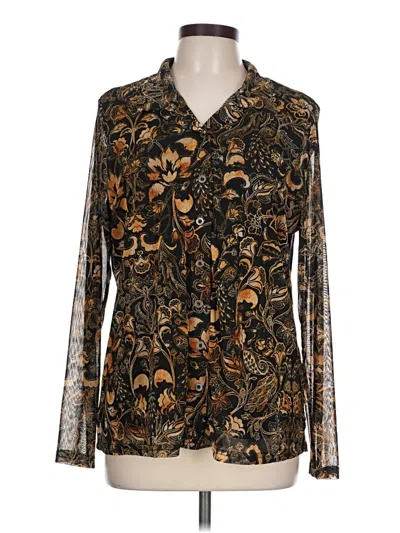 Pre-owned Jane And Delancey Long Sleeve Blouse In Black