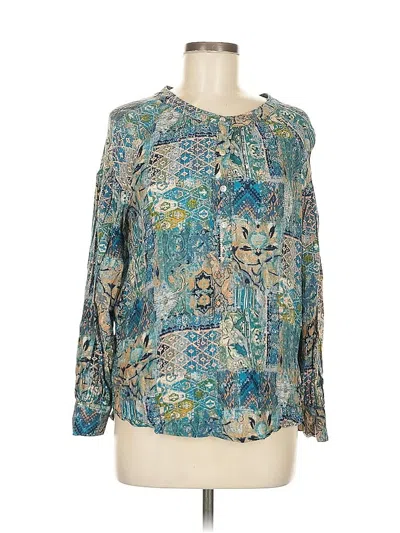 Pre-owned Jane And Delancey Long Sleeve Blouse In Blue