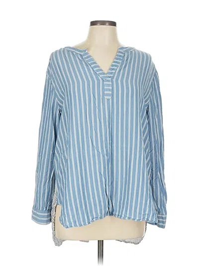 Pre-owned Jane And Delancey Long Sleeve Blouse In Blue