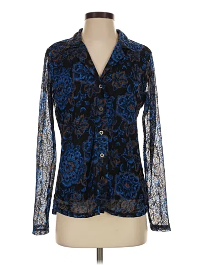 Pre-owned Jane And Delancey Long Sleeve Blouse In Blue