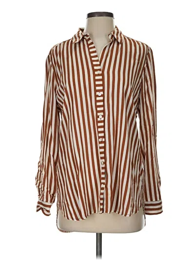 Pre-owned Jane And Delancey Long Sleeve Blouse In Brown