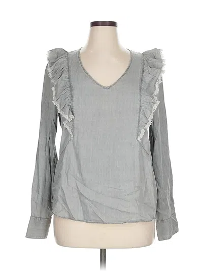 Pre-owned Jane And Delancey Long Sleeve Blouse In Gray