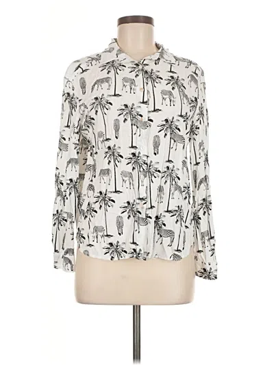 Pre-owned Jane And Delancey Long Sleeve Blouse In White