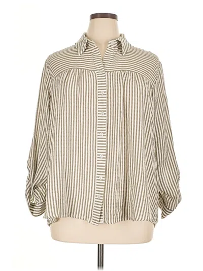 Pre-owned Jane And Delancey Long Sleeve Blouse In White