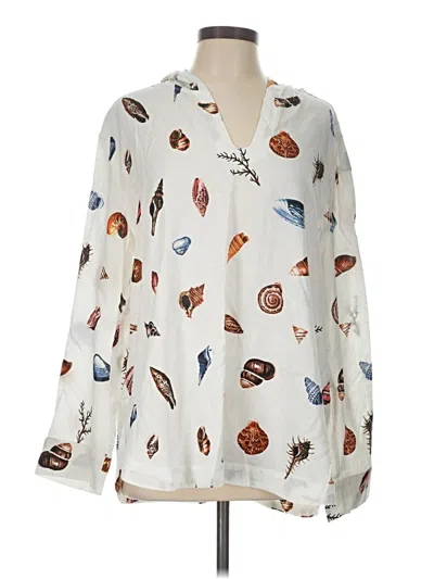 Pre-owned Jane And Delancey Long Sleeve Blouse In White