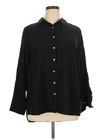 Pre-owned Jane And Delancey Long Sleeve Button Down Shirt In Black