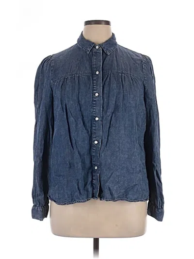 Pre-owned Jane And Delancey Long Sleeve Button Down Shirt In Blue