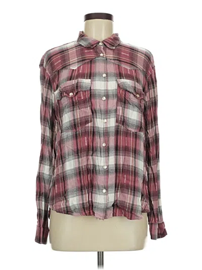 Pre-owned Jane And Delancey Long Sleeve Button Down Shirt In Burgundy
