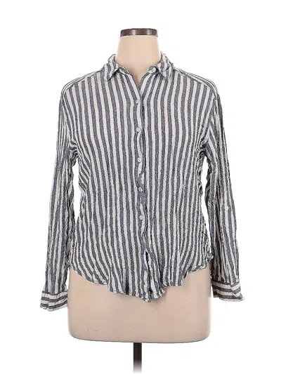 Pre-owned Jane And Delancey Long Sleeve Button Down Shirt In Gray
