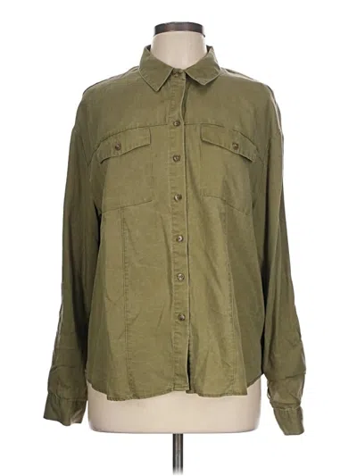 Jane And Delancey Long Sleeve Button Down Shirt In Green