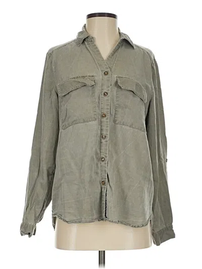 Pre-owned Jane And Delancey Long Sleeve Button Down Shirt In Green