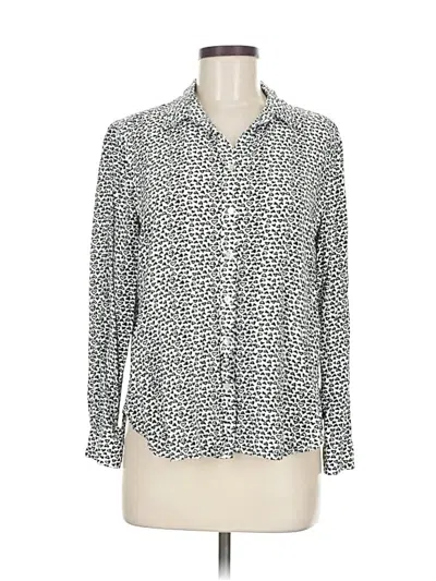 Pre-owned Jane And Delancey Long Sleeve Button Down Shirt In Silver