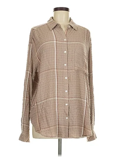 Pre-owned Jane And Delancey Long Sleeve Button Down Shirt In Tan
