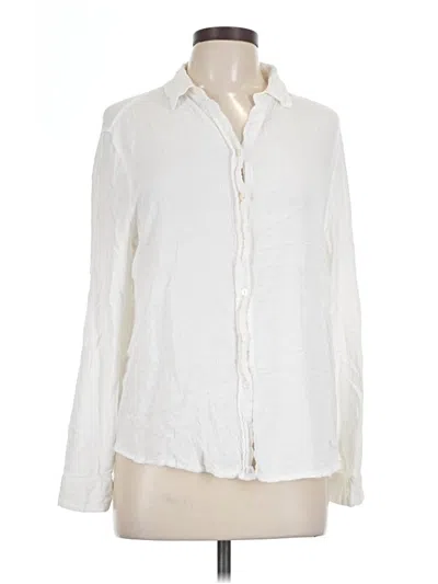 Pre-owned Jane And Delancey Long Sleeve Polo Shirt In Ivory