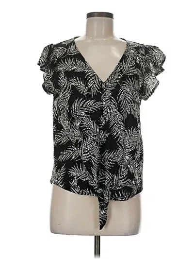 Pre-owned Jane And Delancey Short Sleeve Blouse In Black