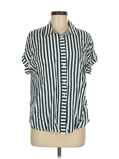 Pre-owned Jane And Delancey Short Sleeve Blouse In Blue