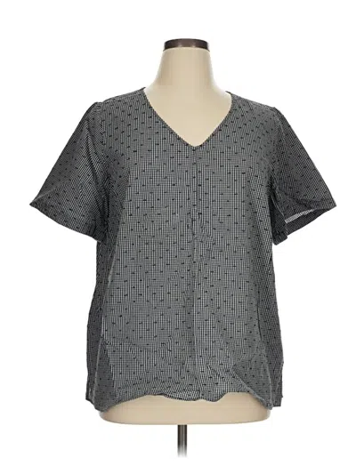 Pre-owned Jane And Delancey Short Sleeve Blouse In Gray