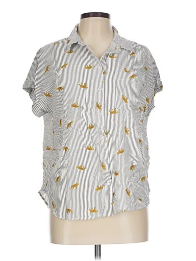 Pre-owned Jane And Delancey Short Sleeve Blouse In Gray