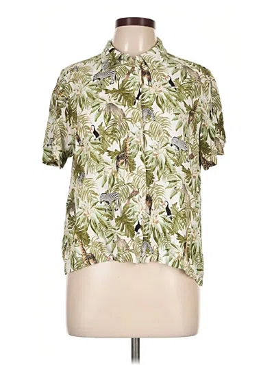 Pre-owned Jane And Delancey Short Sleeve Blouse In Green