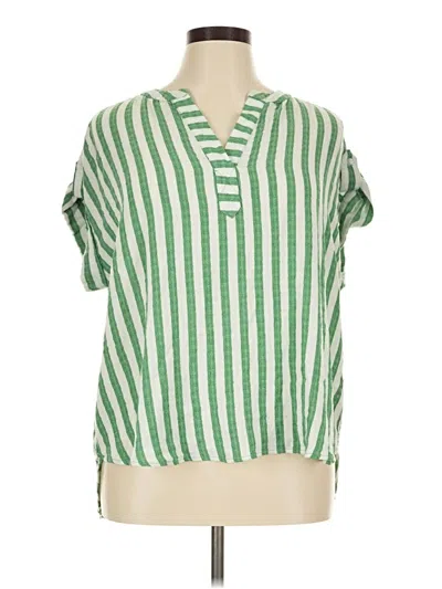 Pre-owned Jane And Delancey Short Sleeve Blouse In Green