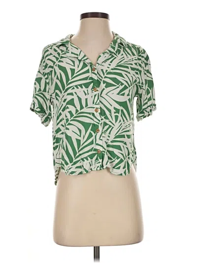 Pre-owned Jane And Delancey Short Sleeve Blouse In Green