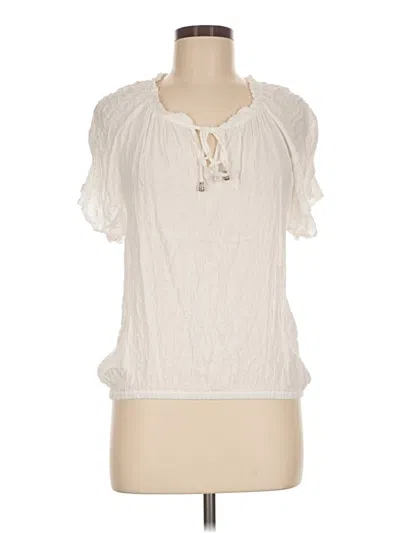 Pre-owned Jane And Delancey Short Sleeve Blouse In Ivory