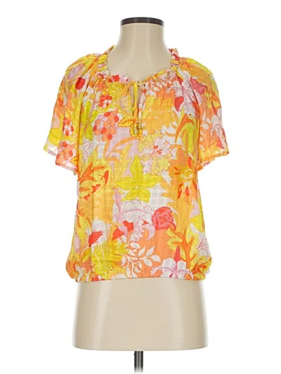 Pre-owned Jane And Delancey Short Sleeve Blouse In Orange