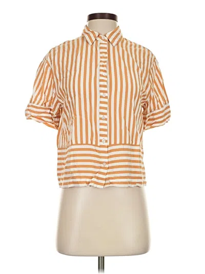 Pre-owned Jane And Delancey Short Sleeve Blouse In Orange