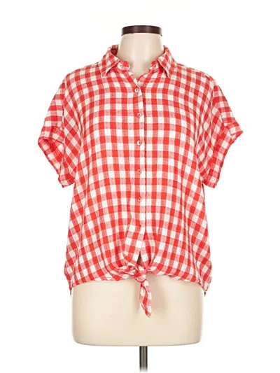 Pre-owned Jane And Delancey Short Sleeve Blouse In Red