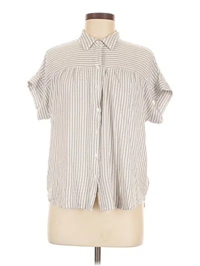 Pre-owned Jane And Delancey Short Sleeve Blouse In Silver