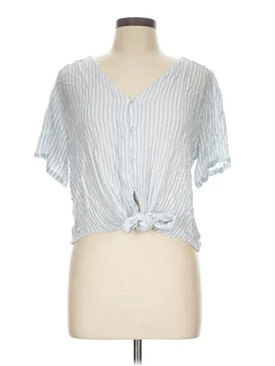 Pre-owned Jane And Delancey Short Sleeve Blouse In Silver