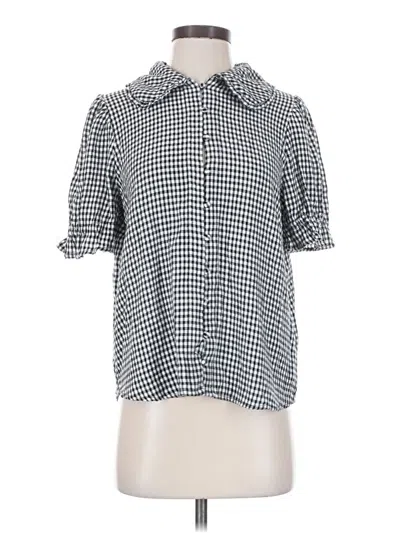 Pre-owned Jane And Delancey Short Sleeve Blouse In Silver