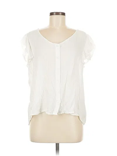 Pre-owned Jane And Delancey Short Sleeve Blouse In White