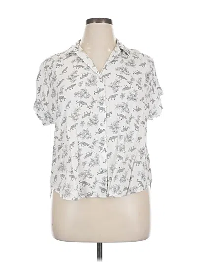 Pre-owned Jane And Delancey Short Sleeve Blouse In White