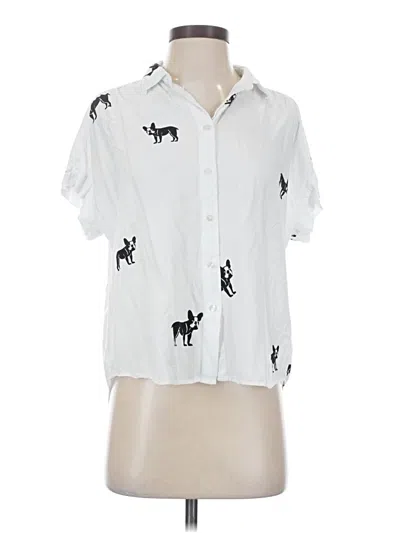 Pre-owned Jane And Delancey Short Sleeve Blouse In White