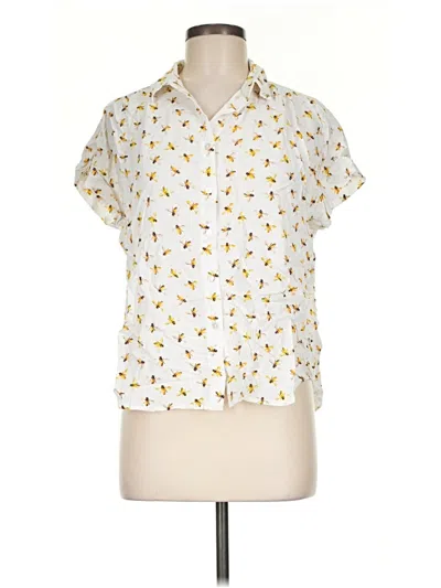Pre-owned Jane And Delancey Short Sleeve Blouse In Yellow