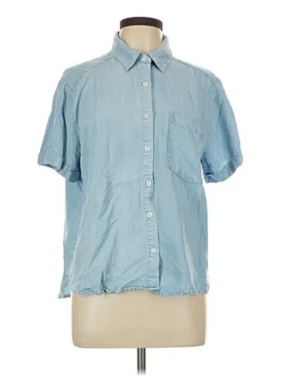 Pre-owned Jane And Delancey Short Sleeve Button Down Shirt In Blue