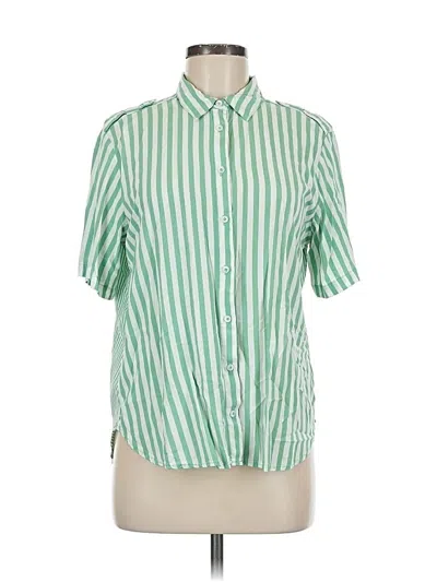 Pre-owned Jane And Delancey Short Sleeve Button Down Shirt In Green