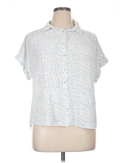 Pre-owned Jane And Delancey Short Sleeve Polo Shirt In White