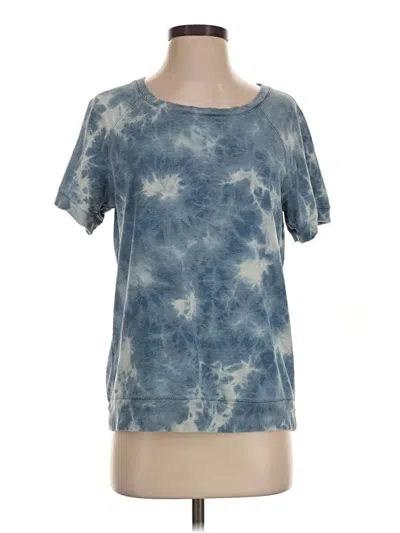 Pre-owned Jane And Delancey Short Sleeve Top Blue Tie-dye Pattern Crew Neck Tops