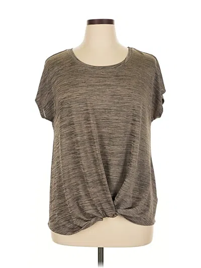 Pre-owned Jane And Delancey Short Sleeve Top Gray Scoop Neck Tops