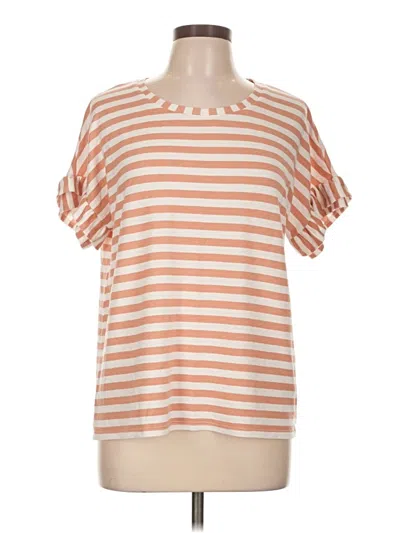 Pre-owned Jane And Delancey Short Sleeve Top Orange Boatneck Tops