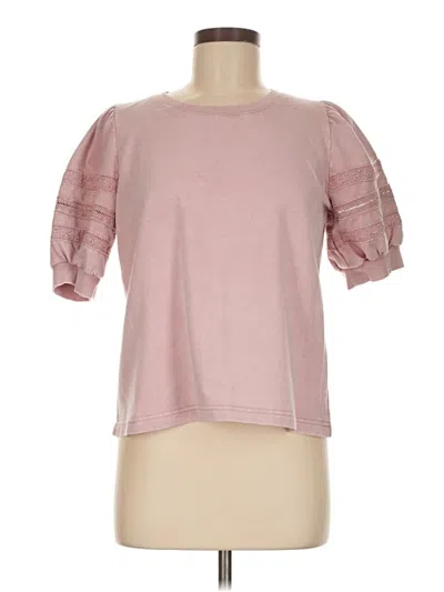 Pre-owned Jane And Delancey Short Sleeve Top Pink Crew Neck Tops