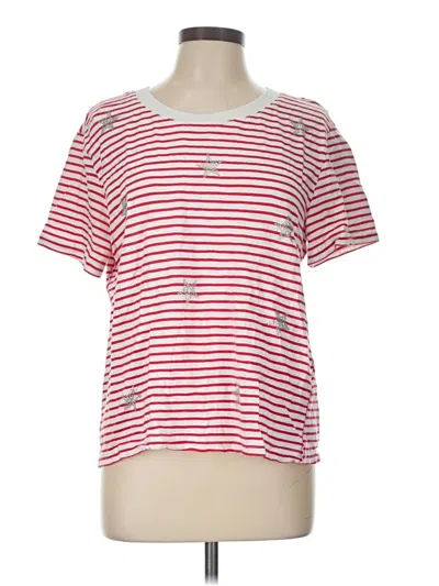 Pre-owned Jane And Delancey Short Sleeve Top Red Crew Neck Tops