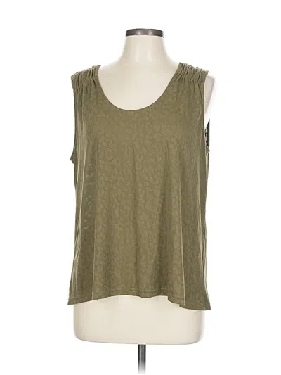 Pre-owned Jane And Delancey Sleeveless Top Green Scoop Neck Tops