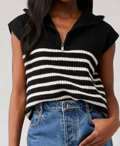 Jane & John Otto Quarter- Zip Sweater Vest In Twiltzon