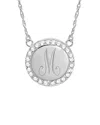 Jane Basch 14k 0.12 Ct. Tw. Diamond Border Engraved Pendant Initial Necklace (a-z)