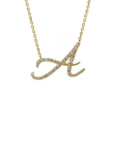JANE BASCH JANE BASCH 14K 0.16 CT. TW. DIAMOND SCRIPT INITIAL NECKLACE (A-Z)