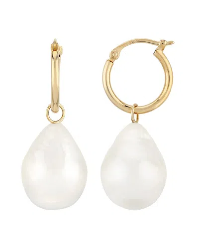 Jane Basch 14k 12mm Pearl Drop Earrings