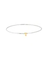 Jane Basch 14k & Silver Initial Bangle (a-z) In Multicolor